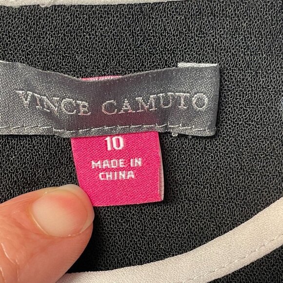 Vince Camuto Womens FLORAL Fit Flare Dress Size 10 Multicolor Short Sleeve Knit - Picture 11 of 13